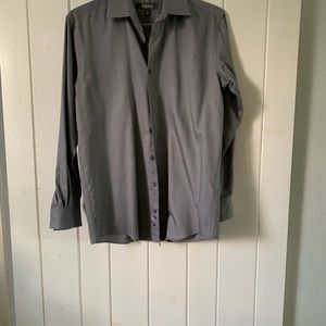 Kenneth Cole- Grey stripped dress shirt